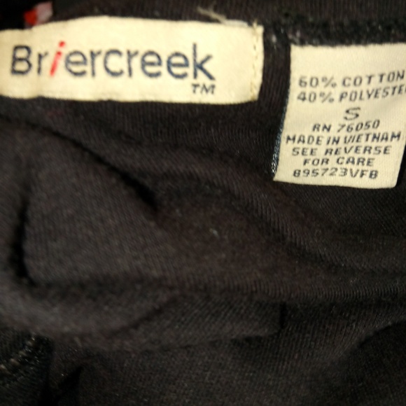 Briercreek S Black White Red Cotton Blend Striped Button Down Top - Picture 3 of 3